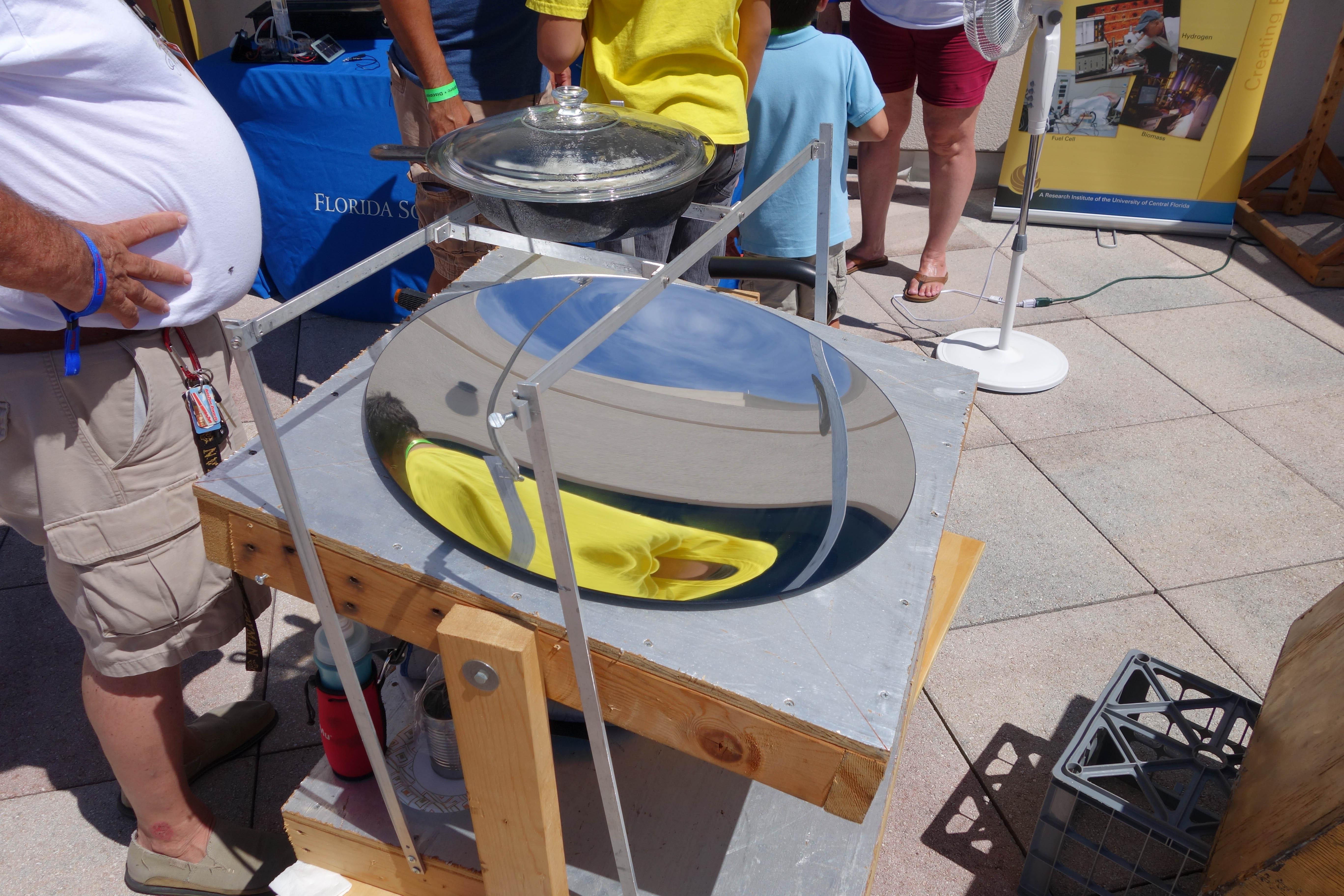 Solar Cooker This solar cooker was on the deck cooking onions.